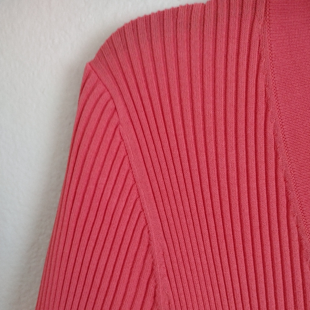Staud Shoko Colorblock Bittersweet peach button up sweater dress size small - Picture 10 of 13